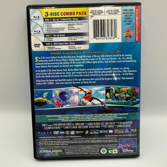 TitleFinding Nemo Collectors Edition 3 Disc Combo DVD Blu-ray Disney 2003 - Picture 2 of 4